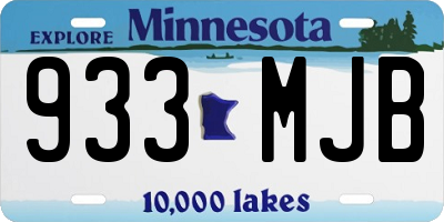 MN license plate 933MJB