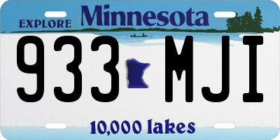 MN license plate 933MJI