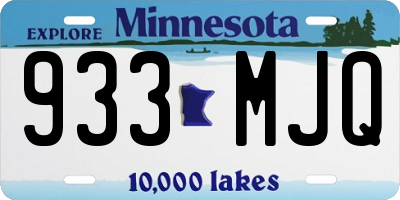 MN license plate 933MJQ