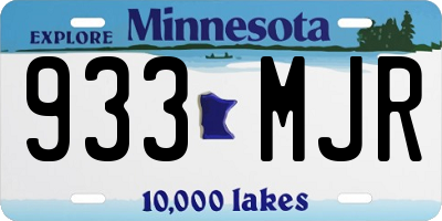MN license plate 933MJR