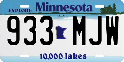 MN license plate 933MJW