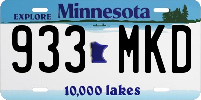 MN license plate 933MKD