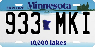 MN license plate 933MKI