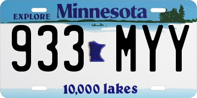 MN license plate 933MYY