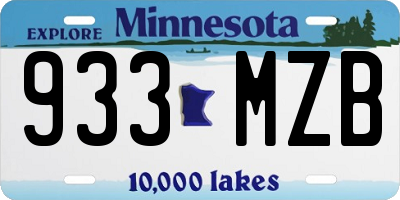 MN license plate 933MZB