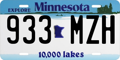 MN license plate 933MZH