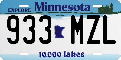 MN license plate 933MZL