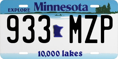 MN license plate 933MZP