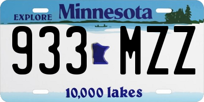 MN license plate 933MZZ