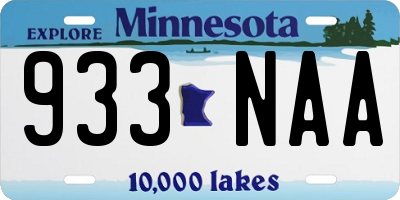 MN license plate 933NAA