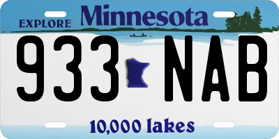 MN license plate 933NAB