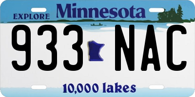 MN license plate 933NAC