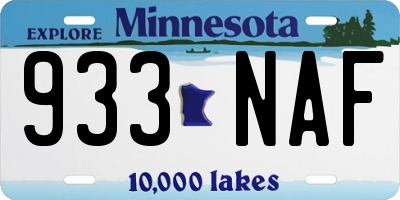MN license plate 933NAF