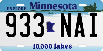 MN license plate 933NAI