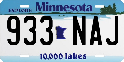 MN license plate 933NAJ