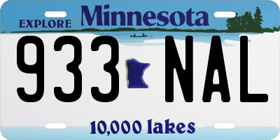 MN license plate 933NAL