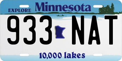 MN license plate 933NAT