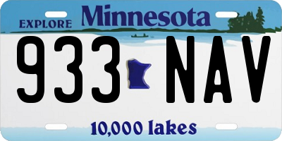 MN license plate 933NAV