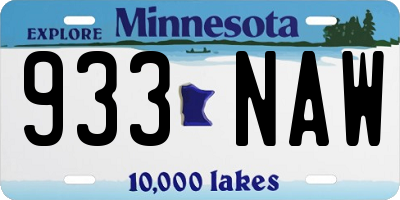 MN license plate 933NAW