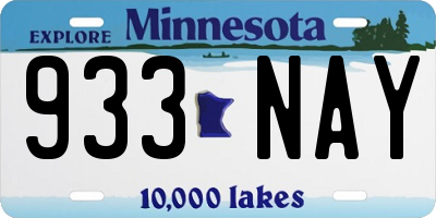 MN license plate 933NAY