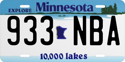 MN license plate 933NBA