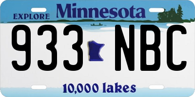 MN license plate 933NBC
