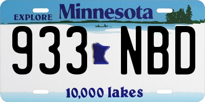 MN license plate 933NBD