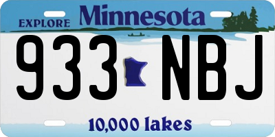 MN license plate 933NBJ