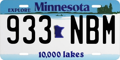 MN license plate 933NBM