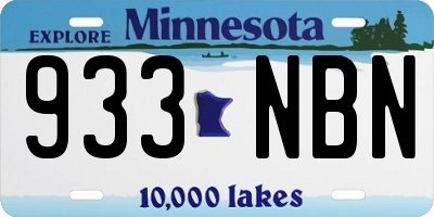 MN license plate 933NBN