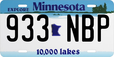MN license plate 933NBP