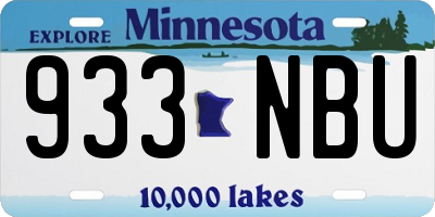 MN license plate 933NBU