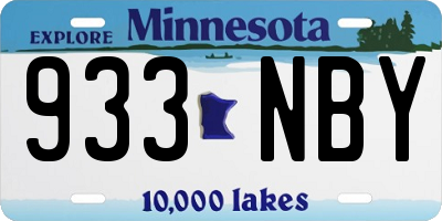 MN license plate 933NBY