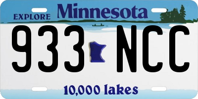 MN license plate 933NCC