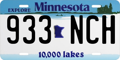 MN license plate 933NCH
