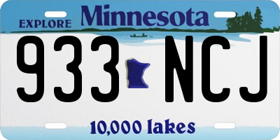 MN license plate 933NCJ