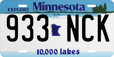 MN license plate 933NCK