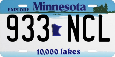 MN license plate 933NCL