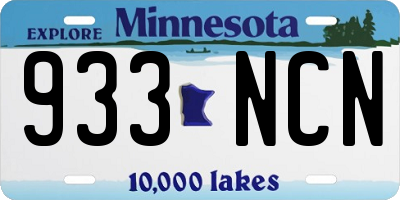 MN license plate 933NCN