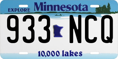 MN license plate 933NCQ