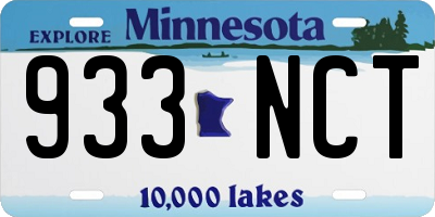 MN license plate 933NCT