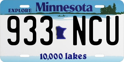 MN license plate 933NCU