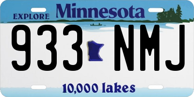 MN license plate 933NMJ