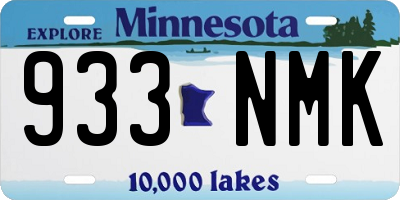 MN license plate 933NMK