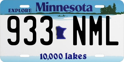 MN license plate 933NML