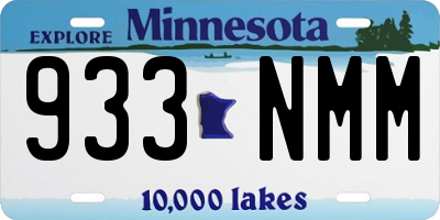 MN license plate 933NMM