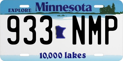 MN license plate 933NMP