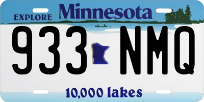 MN license plate 933NMQ