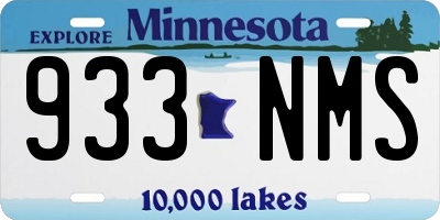 MN license plate 933NMS