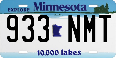 MN license plate 933NMT